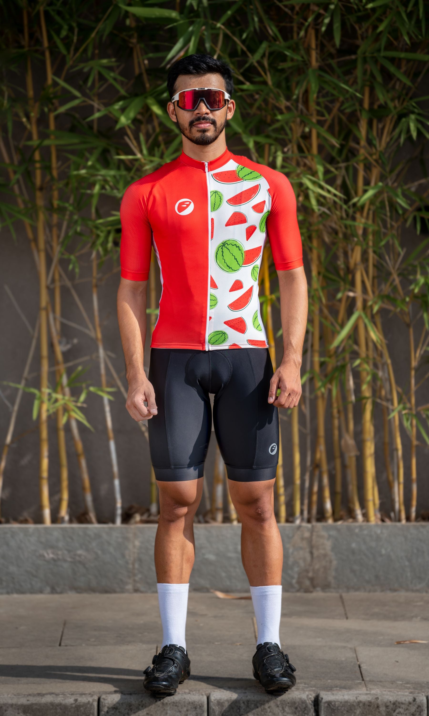 Men's Dots Cycling Jersey - Navy/Melon